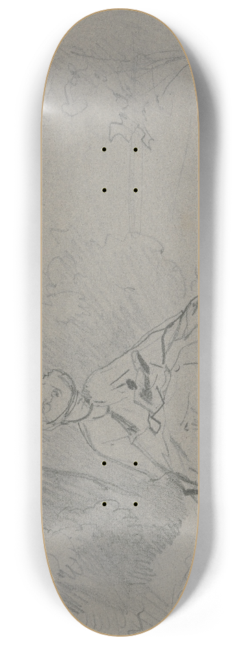 Philipp Rumpf - Reading woman in the outdoors 8.25 inch art skate deck