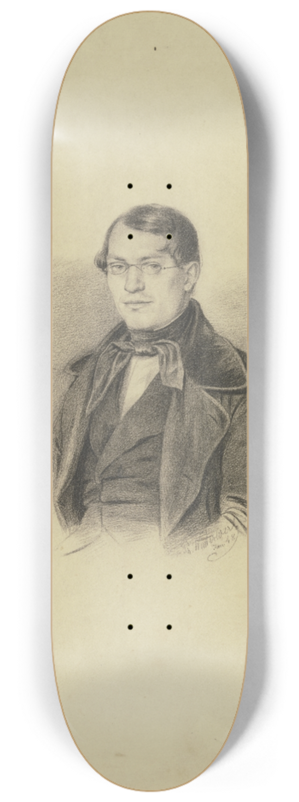 Philipp Winterwerb - Portrait of an unknown man 8.25 inch art skate deck