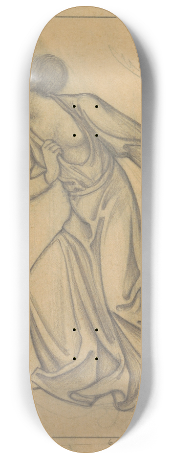 Antoon Derkinderen - Ontwerp voor wandschildering in de Beurs van Berlage; staande vrouw met getrokken zwaard 8.25 inch art skate deck