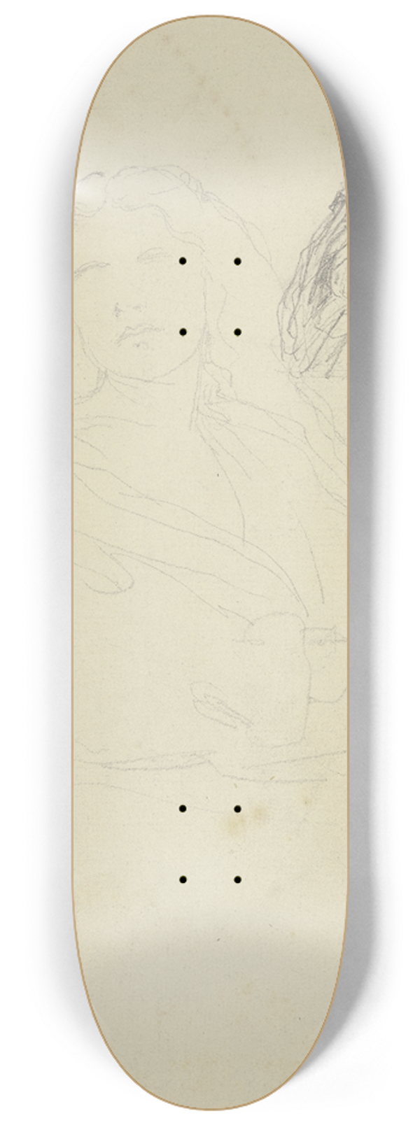 Philipp Winterwerb - Studienblatt; Lesender in altdeutscher Tracht, weibliches Bildnis 8.25 inch art skate deck