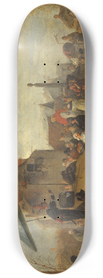 Philips Wouwerman - Juggers at a Market 8.25 inch art skate deck