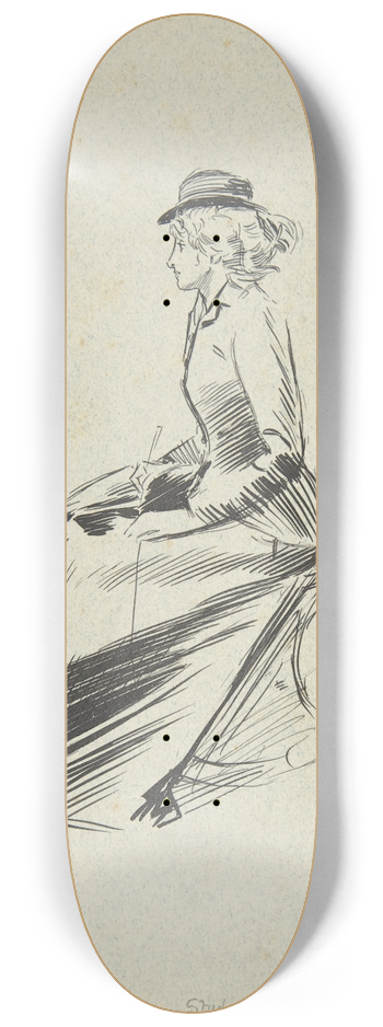 Phil May - Study of a Lady in a Riding Habit 8.25 inch art skate deck