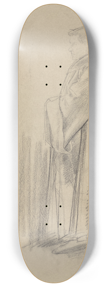 Antoon Derkinderen - Voorstudie voor de Eerste Bossche Wand; twee studies van een monnik 8.25 inch art skate deck