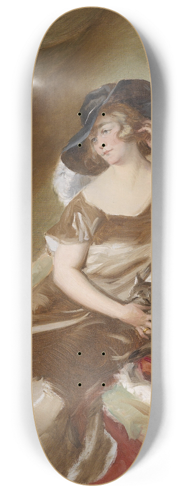 Adolf Pirsch - Bildnis einer Dame mit Katze 8.25 inch art skate deck