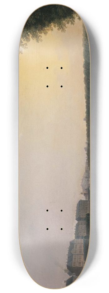 Pierre-Antoine Demachy - La Seine  la Grenouillre ; vue prise de la terrasse du bord de leau aux Tuileries 8.25 inch art skate deck