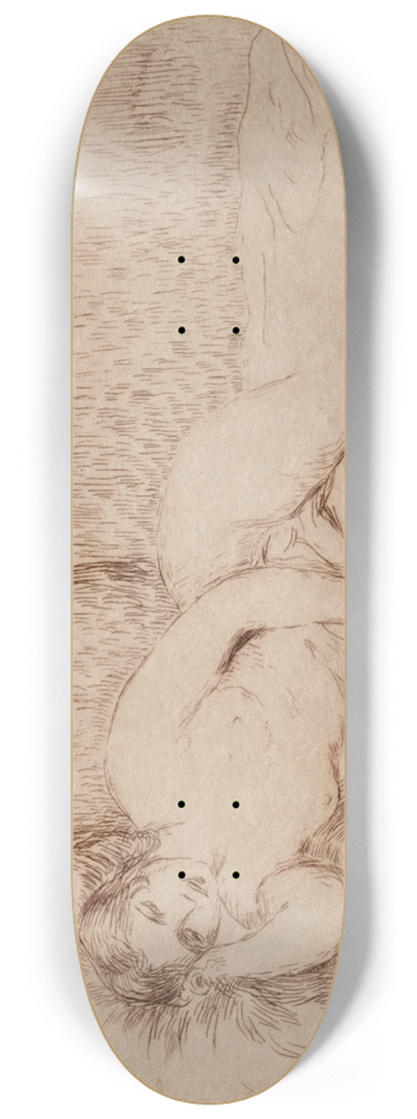 Pierre-Auguste Renoir - Femme nue couche 8.25 inch art skate deck