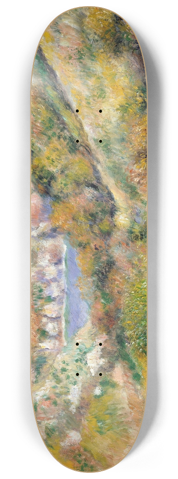 Pierre-Auguste Renoir - Hills around the Bay of Moulin Huet, Guernsey 8.25 inch art skate deck