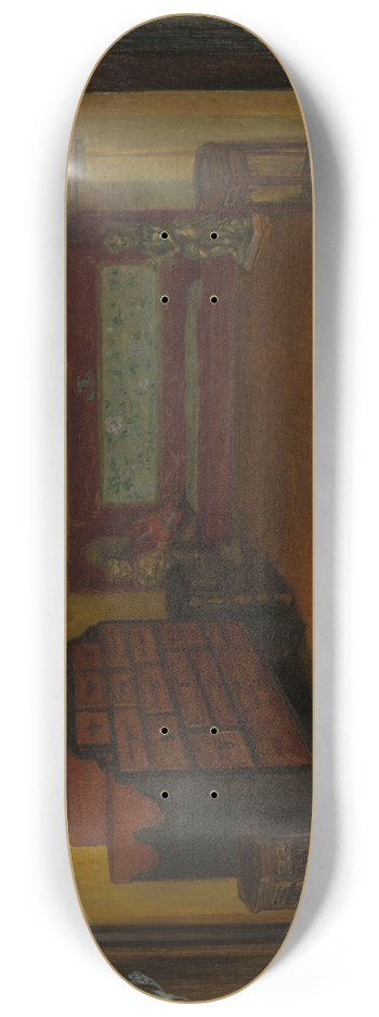 Pierre Georges Jeanniot - La chambre  coucher de Victor Hugo  Hauteville House 8.25 inch art skate deck