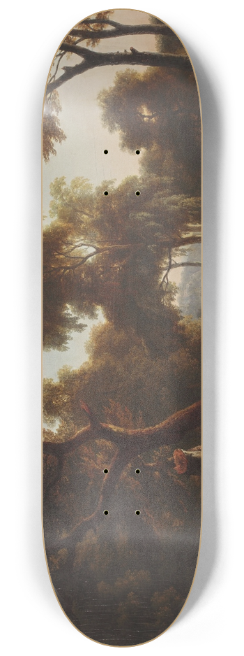 Pierre Jean Boquet - Landscape with laundresses at the waterside 8.25 inch art skate deck