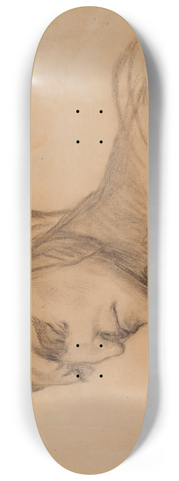 Pierre Puvis de Chavannes - Dante, buste dhomme drap, tte couverte de trois-quart  gauche 8.25 inch art skate deck