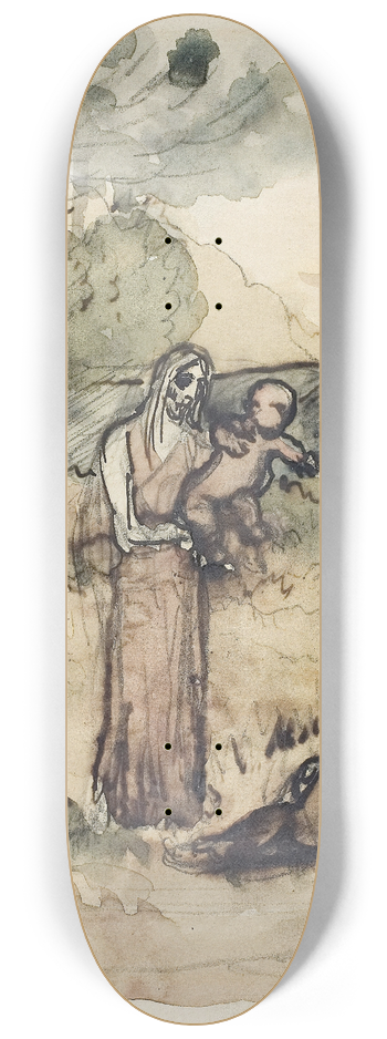 Pierre Puvis de Chavannes - Fishermans Family 8.25 inch art skate deck