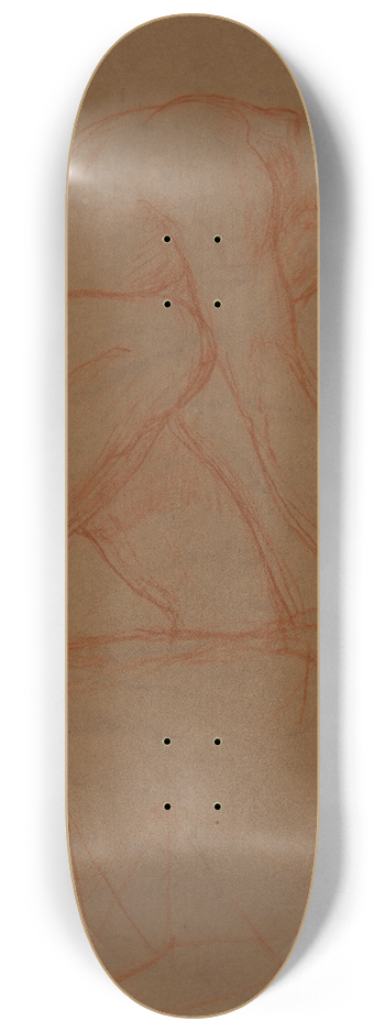 Pierre Puvis de Chavannes - Homme nu accroupi et tude de carrelet 8.25 inch art skate deck