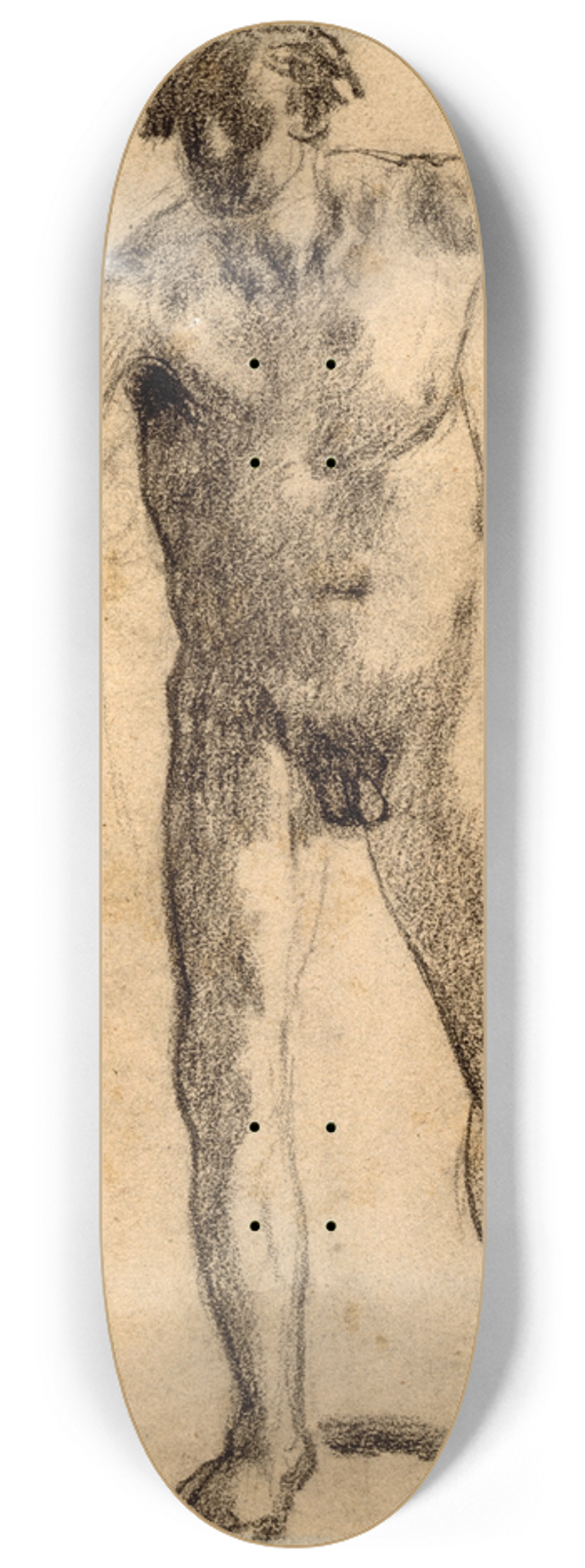 Pierre Puvis de Chavannes - Homme nu debout, tenant un sabre dans la main droite 8.25 inch art skate deck