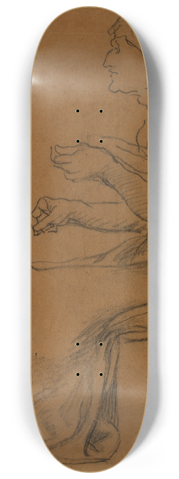 Pierre Puvis de Chavannes - Vieille femme assise, de profil  gauche 8.25 inch art skate deck