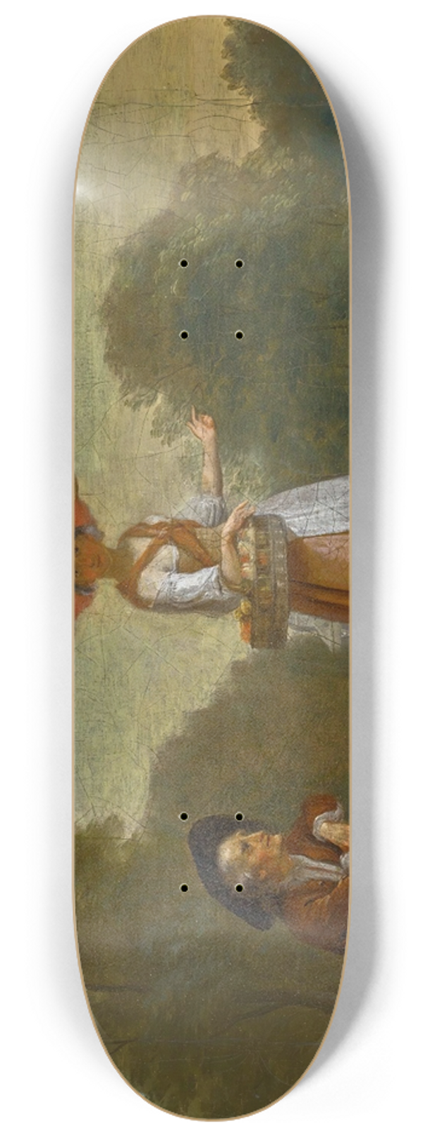 Pieter Angillis - A fruitseller and a man resting, a park beyond 8.25 inch art skate deck