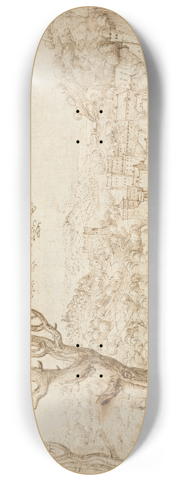 Pieter Bruegel The Elder - Landscape with the Penitence of Saint Jerome 8.25 inch art skate deck