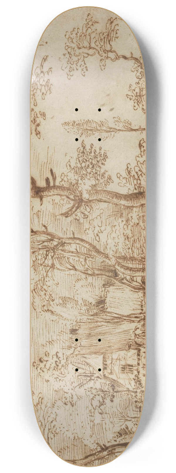 Pieter Bruegel The Elder - Peasants and Cattle near a Farmhouse 8.25 inch art skate deck