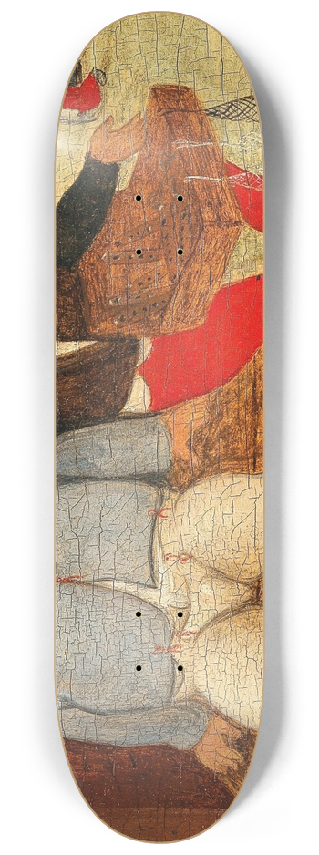 Pieter Brueghel The Younger - The Fat Peasant and the Merchant 8.25 inch art skate deck