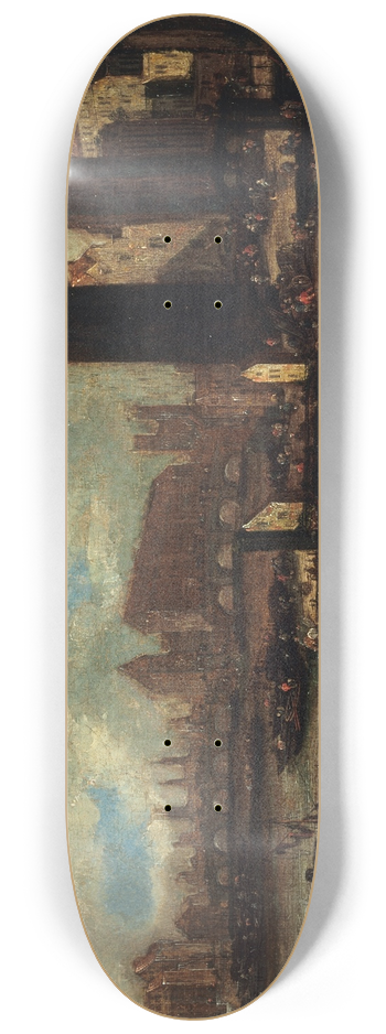Pieter Casteels - Le Pont-Neuf, la Cit, la Tour et la Porte de Nesle 8.25 inch art skate deck
