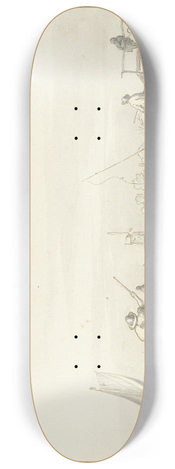 Pieter Coopse - Polderlandschap met vissers 8.25 inch art skate deck