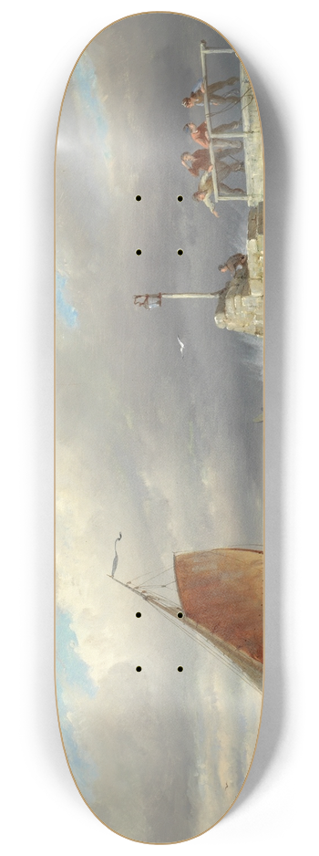 Pieter Cornelis Dommersen - Borselen on the Scheldt, Holland 8.25 inch art skate deck