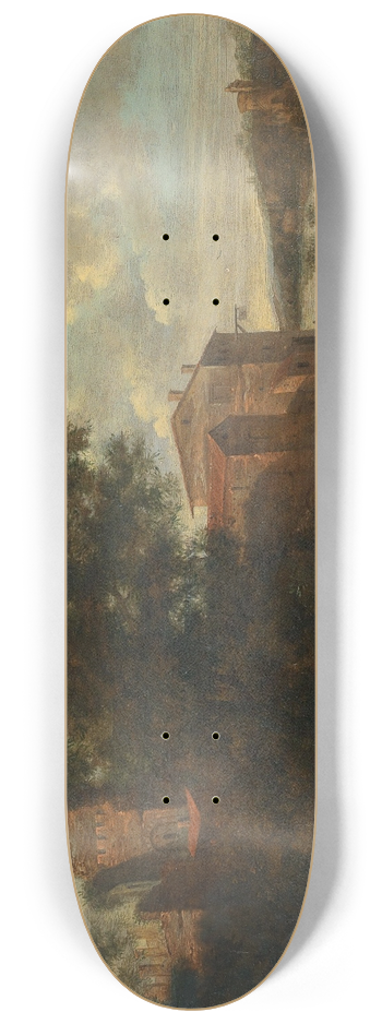 Pieter Cosijn - The Hague A river landscape 8.25 inch art skate deck