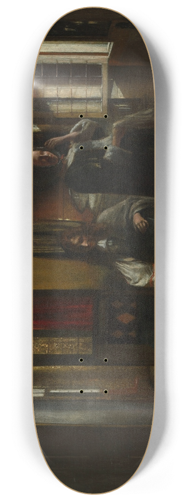 Pieter De Hooch - Interior with a Young Couple 8.25 inch art skate deck