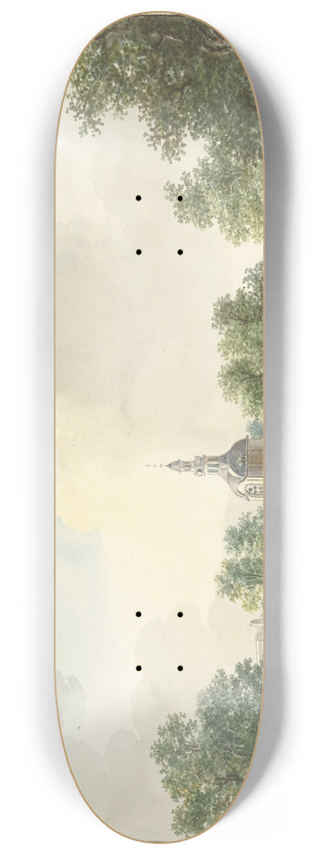 Pieter Gerardus van Os - De Hogerwoerdse Poort te Leiden vanaf de Singel gezien 8.25 inch art skate deck