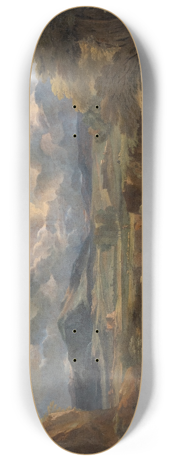 Pieter Mulier the Elder - Italian Landscape with River 8.25 inch art skate deck