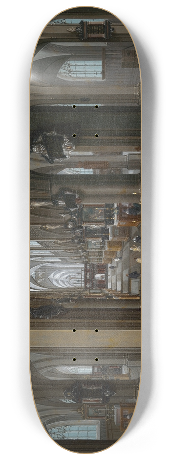 Pieter Neeffs the Elder - Interior of Antwerp Cathedral 8.25 inch art skate deck