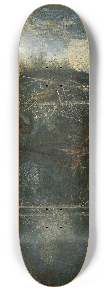 Pieter Stevens - Forest Landscape with Hermitage 8.25 inch art skate deck
