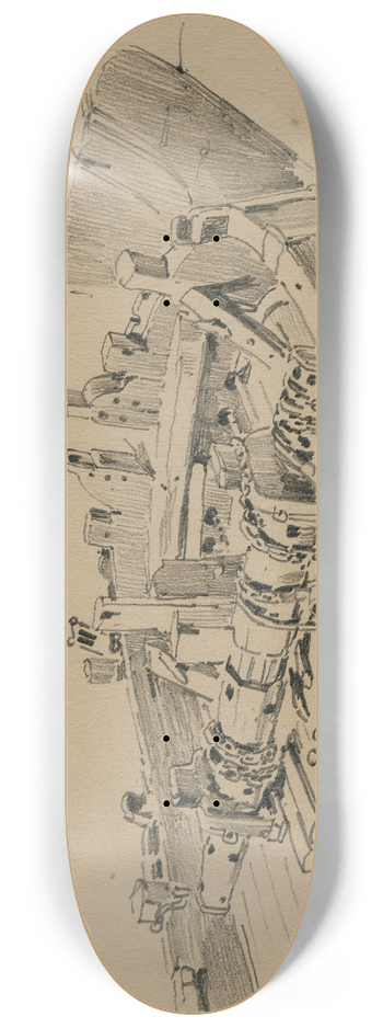 Pieter van Loon - De ankerwinde van een oud zeevaartuig 8.25 inch art skate deck