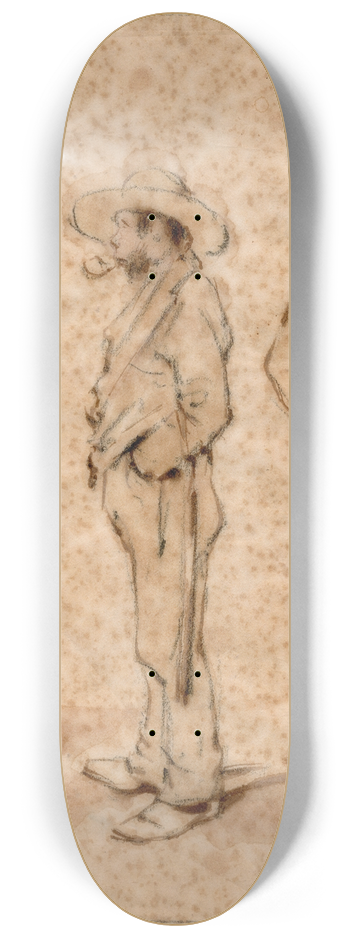 Pieter van Loon - Drie staande mannen met hoed en knuppel 8.25 inch art skate deck