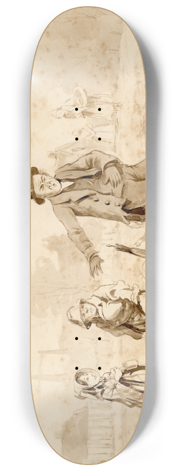 Pieter van Loon - Spotprent over taal 8.25 inch art skate deck