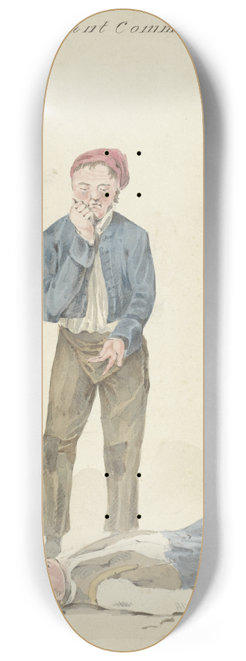 Pieter van Loon - Staande man bij liggende dronkaard 8.25 inch art skate deck