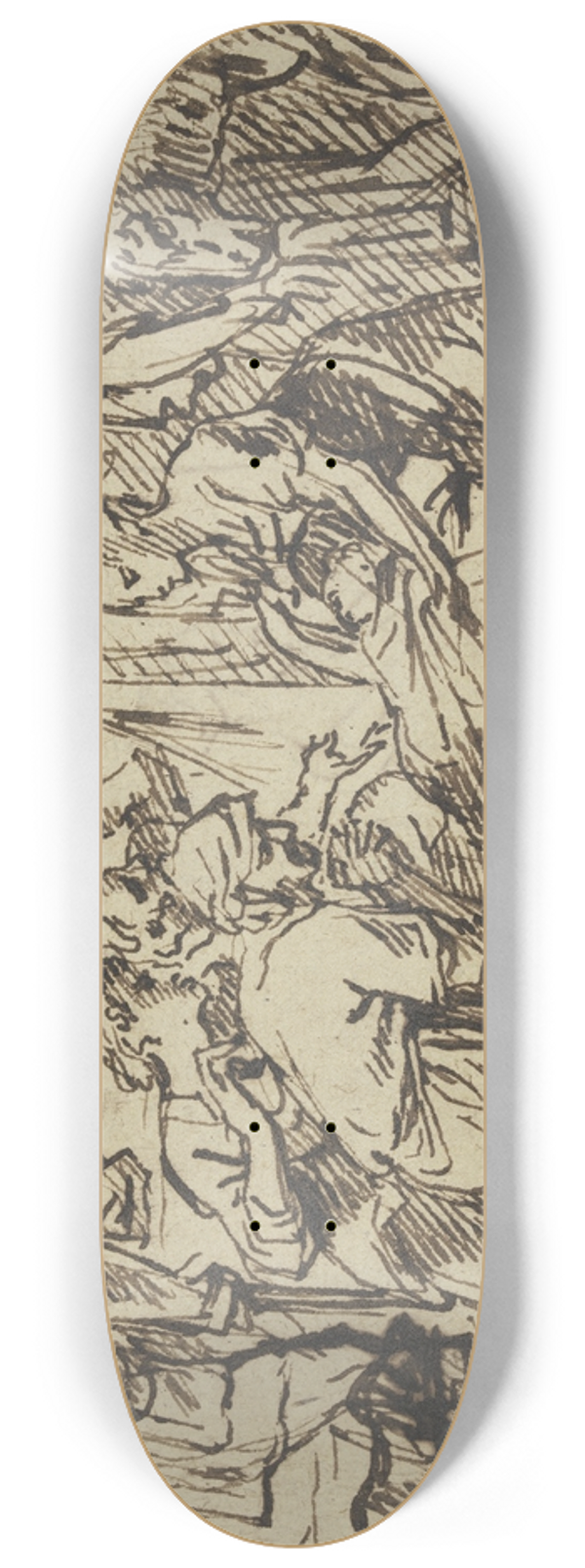 Pieter Van Mol - Adoration of the shepherds 8.25 inch art skate deck