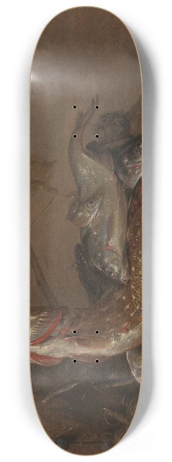 Pieter van Noort - Still life with fish 8.25 inch art skate deck