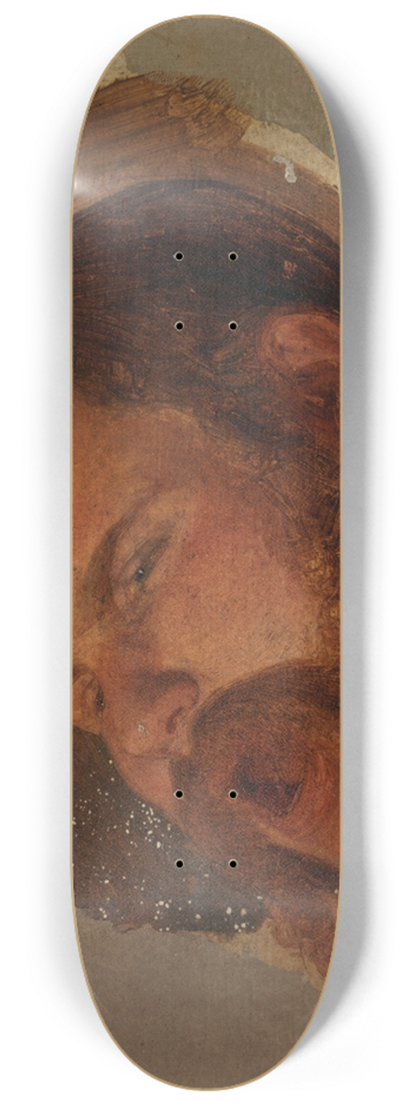 Adolf Schrdter  - Studie eines zurckgeneigten Mnnerkopfes 8.25 inch art skate deck