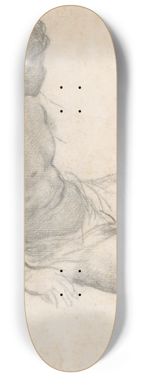 Pietro da Cortona - Study of a Seated Youth for the Age of Gold 8.25 inch art skate deck