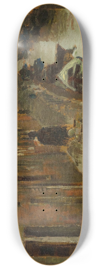 Pietro Fragiacomo - Venice, A View of a Winter Canal 8.25 inch art skate deck