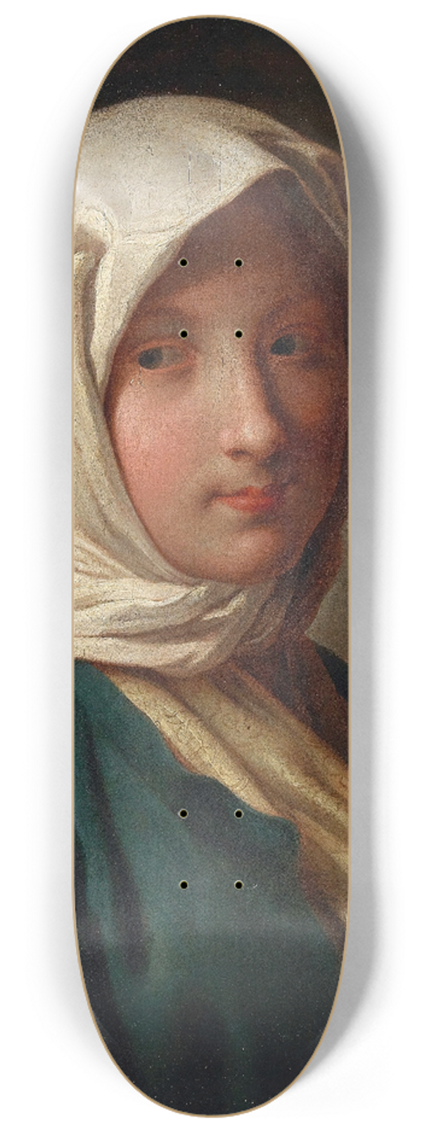 Pietro Rotari - A girl in a blue jacket and white headscarf 8.25 inch art skate deck