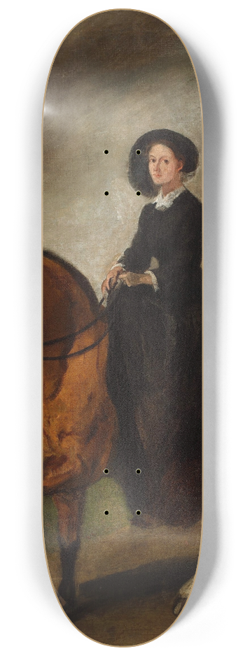Piotr Michaowski - Portrait of Celina, artists daughter, on horseback 8.25 inch art skate deck