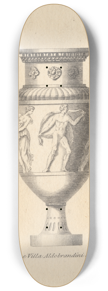 Placido Columbani - At the Villa Aldobrandini at RomeAt the Villa Aldobrandini at Rome 8.25 inch art skate deck