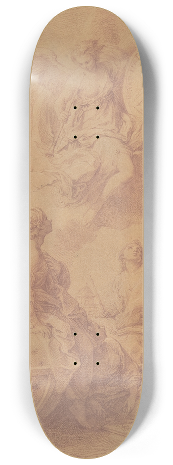Pompeo Batoni - Allegory in Honor of Pope Benedict XIV 8.25 inch art skate deck