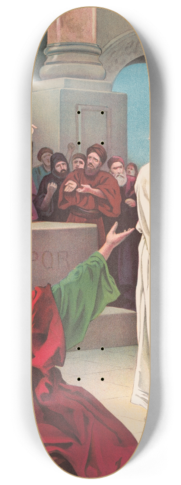 Providence Lith. Co - Jesus condemned 8.25 inch art skate deck