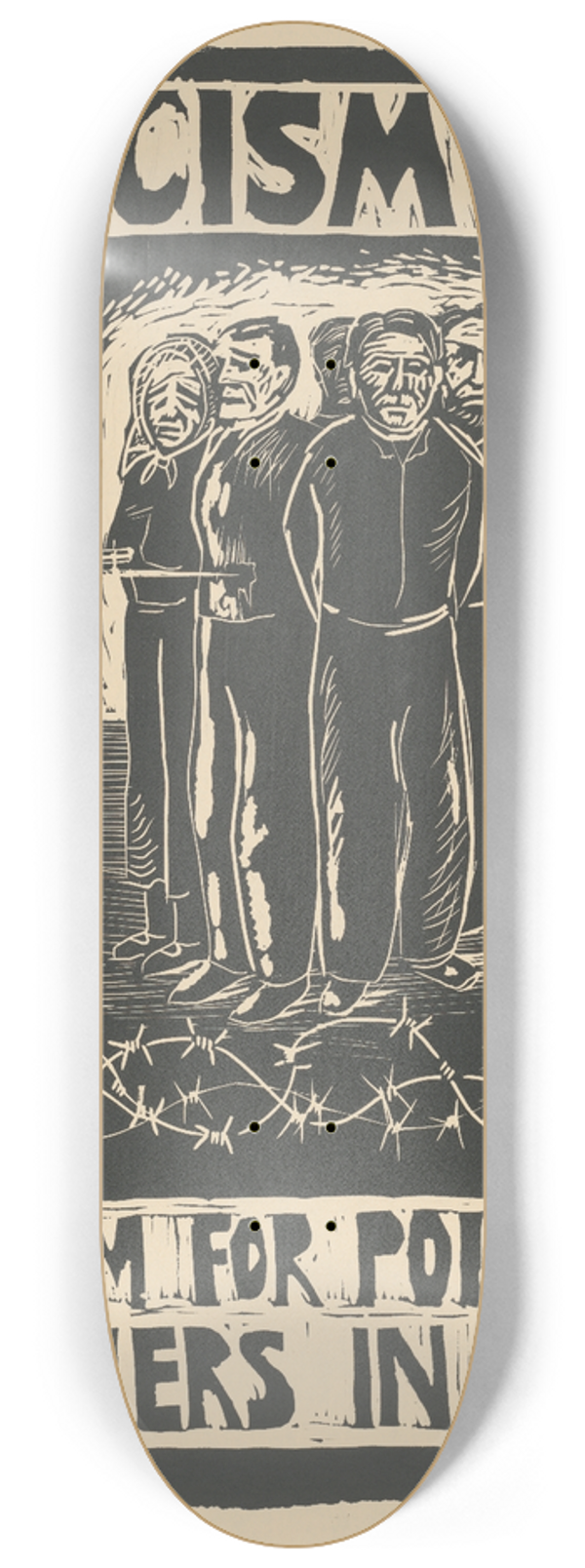 Rachael Romero - Fascism no! Freedom for political prisoners in Spain 8.25 inch art skate deck