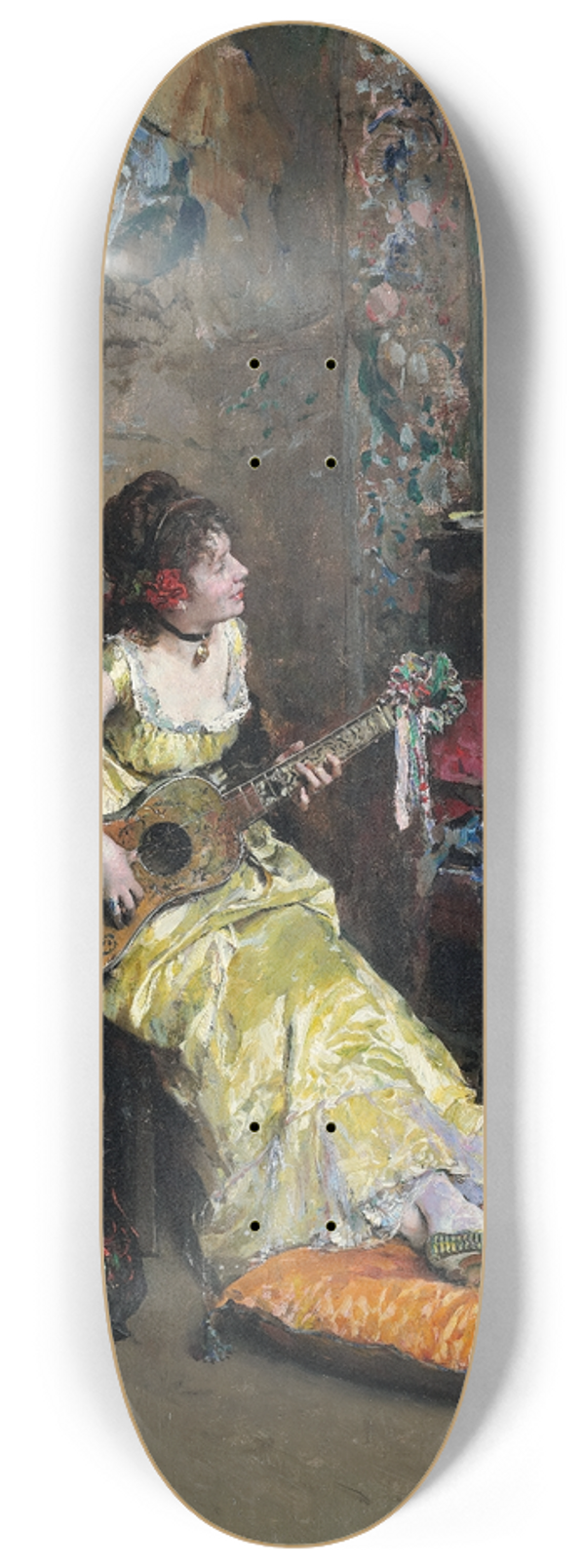 Raimundo de Madrazo y Garreta - Woman With A Parrot 8.25 inch art skate deck