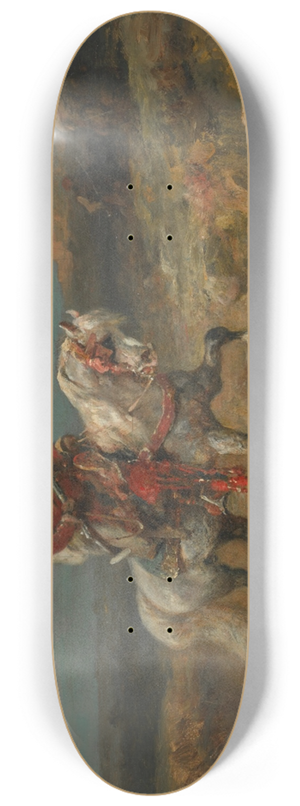 Adolf Schreyer - An Arab horseman on the look-out 8.25 inch art skate deck