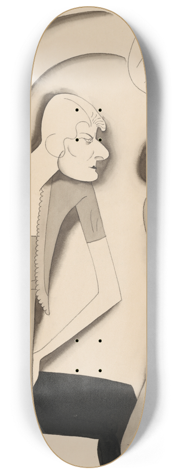 Ralph Barton - George Kaufman (with Jean Dixon and Hugh OConnell) 8.25 inch art skate deck