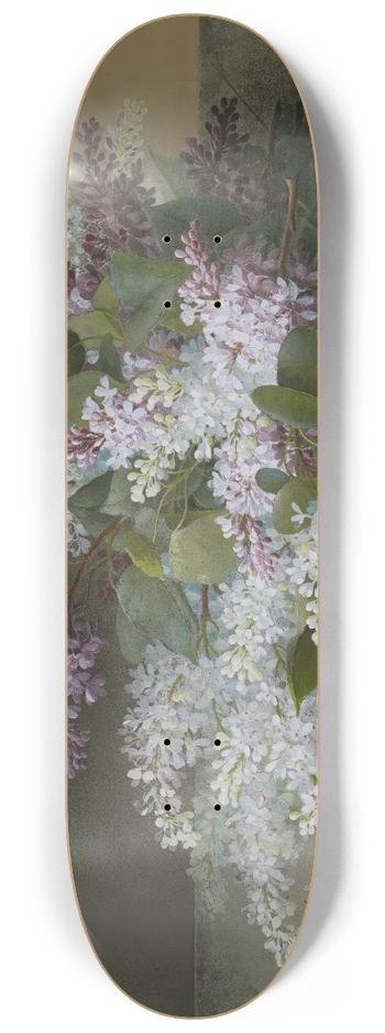 Raoul Marie Victor Maucherat de Longpre - Branch of lilacs 8.25 inch art skate deck
